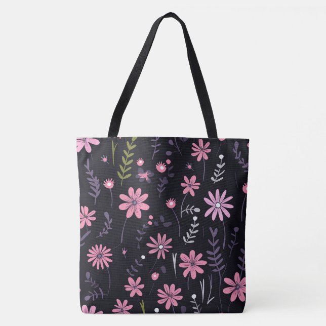 Bolso De Tela Andi Folk Flores Personalizadas Diseño Tote Bag (Anverso)