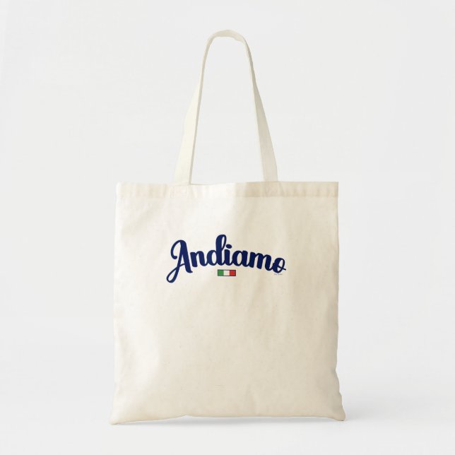 Bolso De Tela Andiamo Vayamos A Italia Scr De La Marina Italiana (Frente)