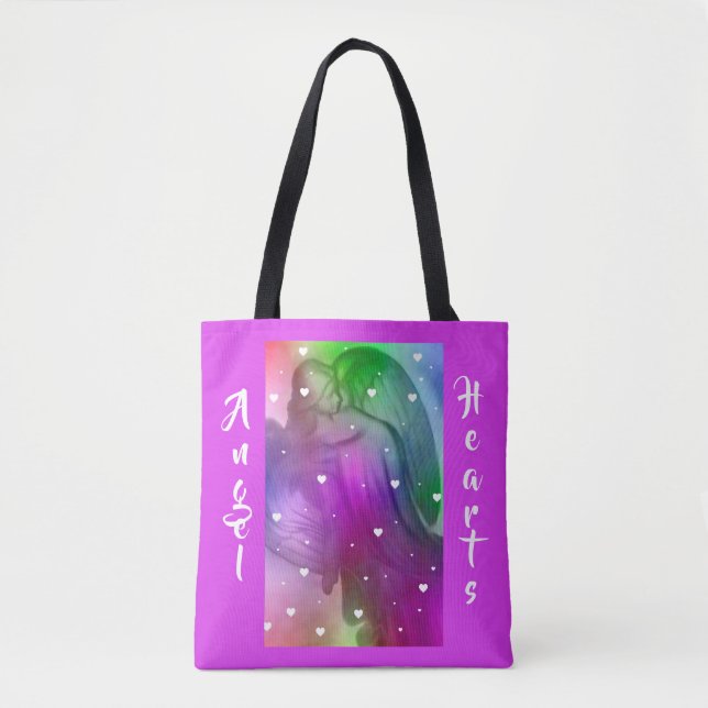 Bolso De Tela Ángel con corazones (Anverso)