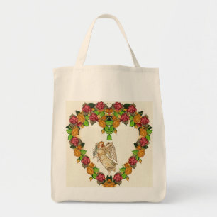 Bolso De Tela Ángel Con Palm Y Flores