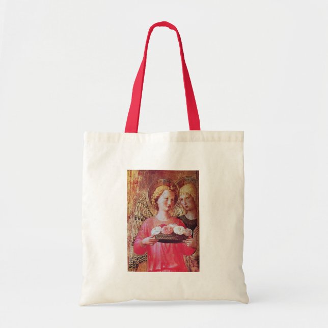 BOLSO DE TELA ANGEL CON ROSAS (Frente)