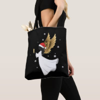 Ángel de Navidad negro elegante con alas doradas