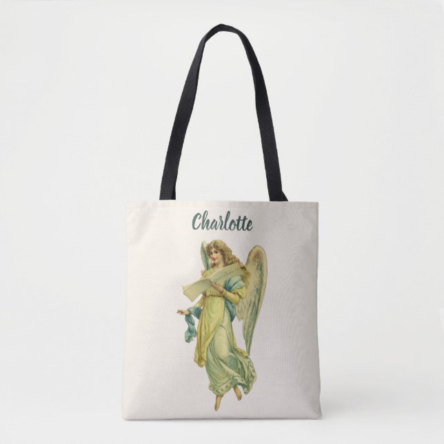 Bolso De Tela Ángel Navidades victorianos, Gloria en Excelsis De (Anverso)
