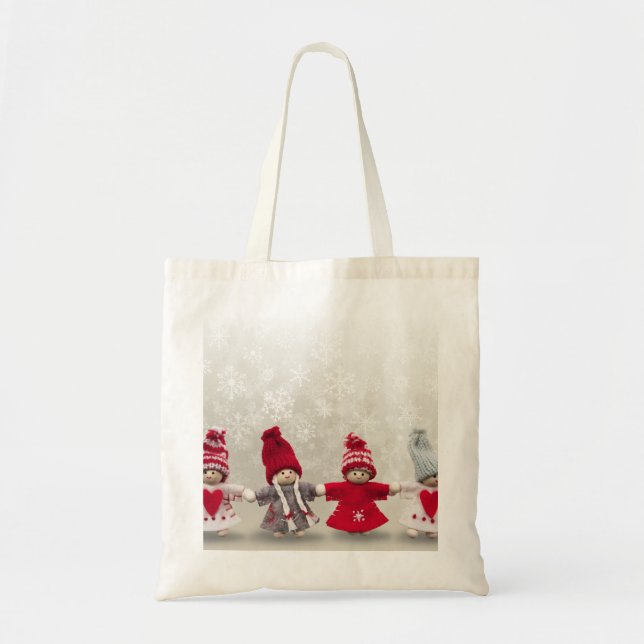 Bolso De Tela Ángel navideño personalizado (Frente)
