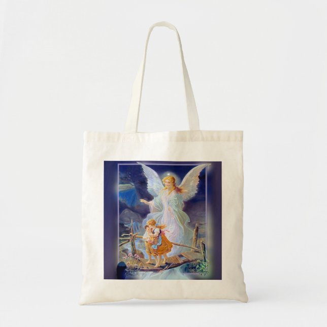 Bolso De Tela Ángel, niños y puente de guarda (Frente)