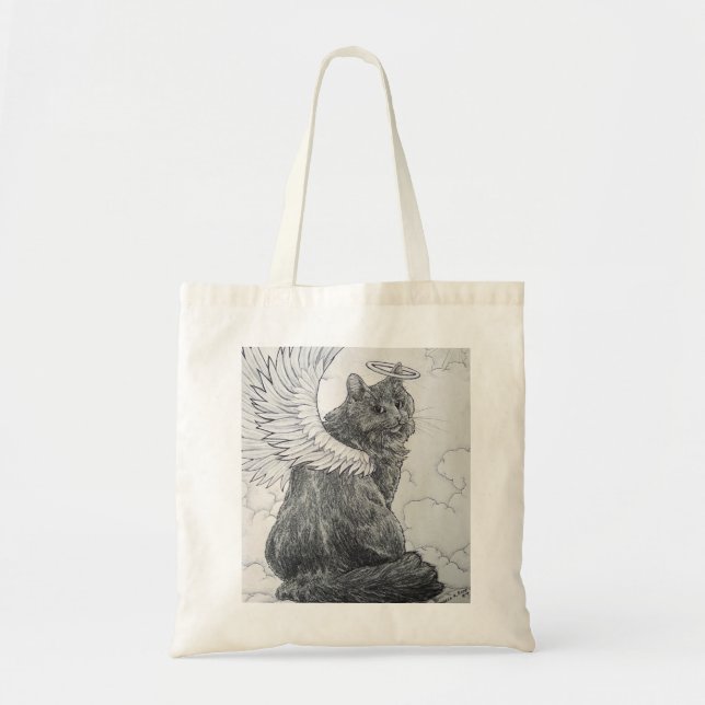 Bolso De Tela Ángel peludo (felinos divinos) (Frente)