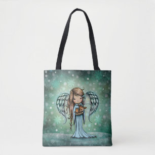 Bolso De Tela Ángel sosteniendo ilustración artística de cervati