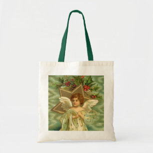 Bolso De Tela Ángel Victoriano de Navidad con Estrella Dorada Vi