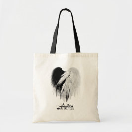 Bolso De Tela ANGEL WINGS CORAZÓN Negro + Blanco sólo mitad Mal 