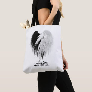 Bolso De Tela ANGEL WINGS CORAZÓN Negro + Blanco sólo mitad Mal