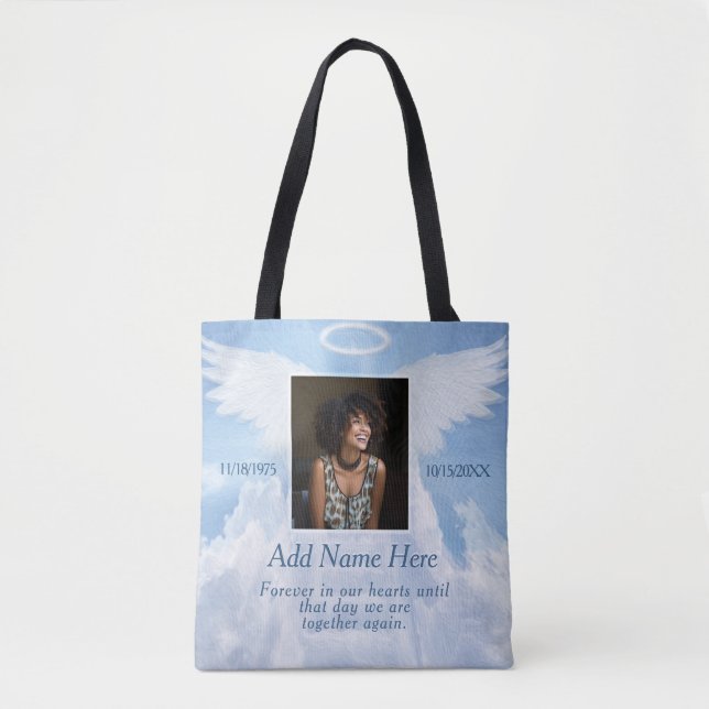 Bolso De Tela Angel Wings Memory Photo Memorial (Anverso)