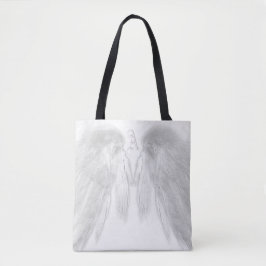 Bolso De Tela ANGEL WINGS Monograma blanco