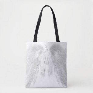 Bolso De Tela ANGEL WINGS Monograma blanco