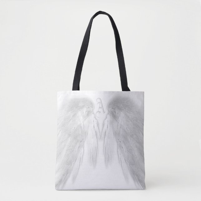 Bolso De Tela ANGEL WINGS Monograma blanco (Anverso)