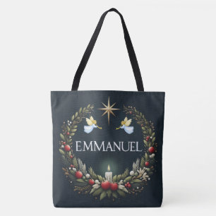 Bolso De Tela ángeles de la navidad Emmanuel