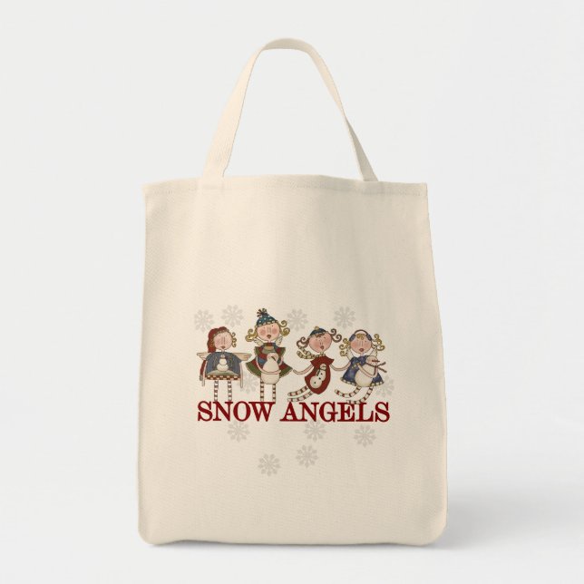 Bolso De Tela Ángeles de la nieve (Frente)