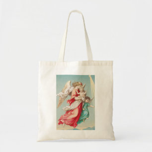 Bolso De Tela Ángeles Guardianes Llevando a un Niño Arte Etéreo
