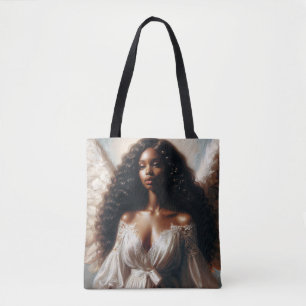 Bolso De Tela Ángeles Mujer Negra Angelcore