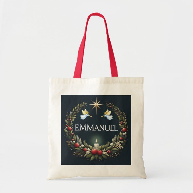 Bolso De Tela Ángeles Navidades de Emmanuel (Frente)