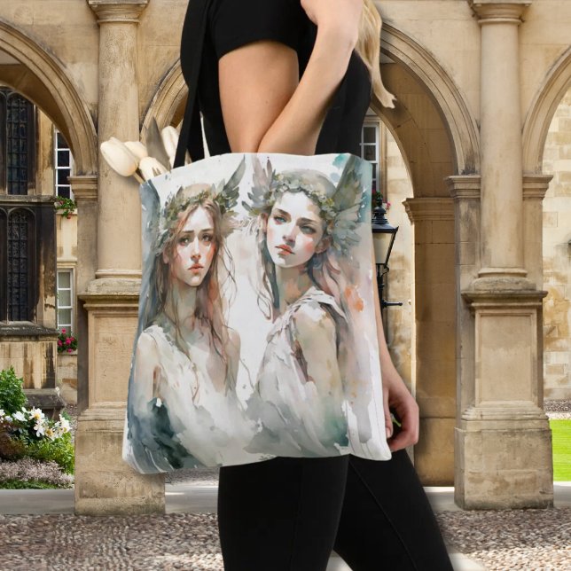 Bolso De Tela Angels adolescentes Allover Watercolor (Adolescent Dreams Watercolor Tote)