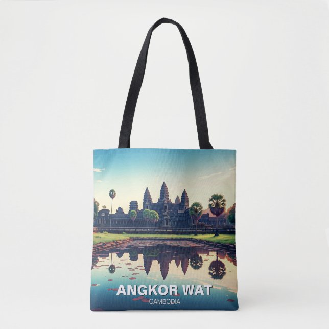 Bolso De Tela Angkor Wat Camboya al amanecer (Anverso)