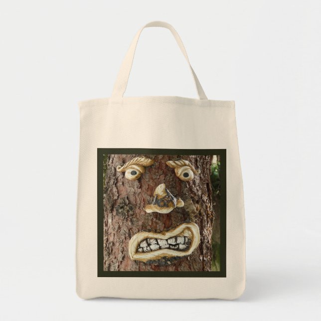 Bolso De Tela Angry Face Tree (Frente)