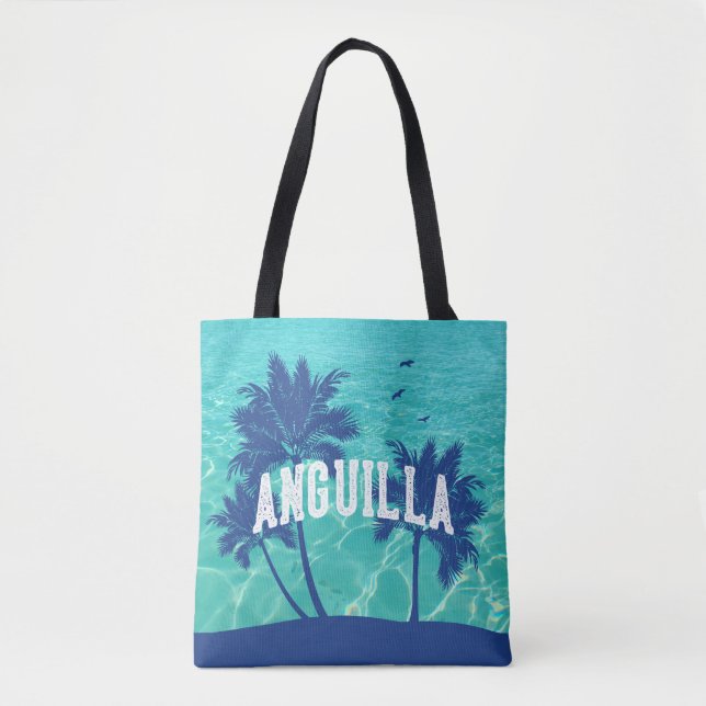 Bolso De Tela Anguilla Caribbean Palm Tree (Anverso)