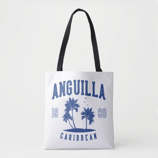 Bolso De Tela Anguilla Caribbean Palm Tree 1980 (Anverso)