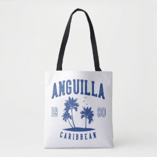 Bolso De Tela Anguilla Palma del Caribe 1980