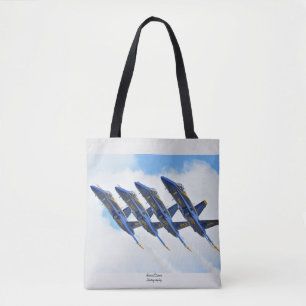 Bolso De Tela Ángulos azules