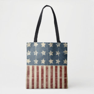 Bolso De Tela angustiada bandera de Estados Unidos