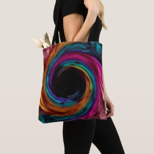 Bolso De Tela Anillo de seda ondulado satinado multicolor azul v