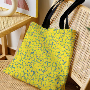 Bolso De Tela Anillos de garabato de cobalto: patrón moderno