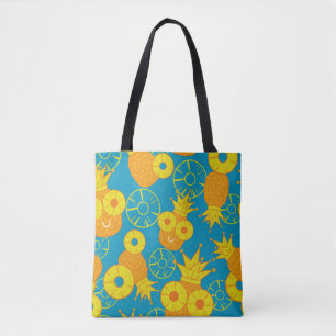 Bolso De Tela Anillos de piña: Vintage Personalizado de Doodle.