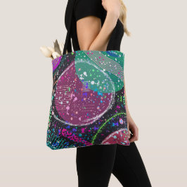 Bolso De Tela Anillos de Saturno: Arte abstracto maximalista