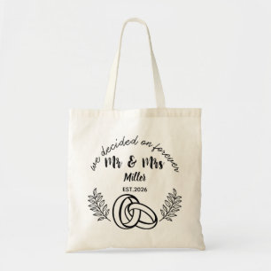 Bolso De Tela Anillos personalizados de Sr y Sra para boda