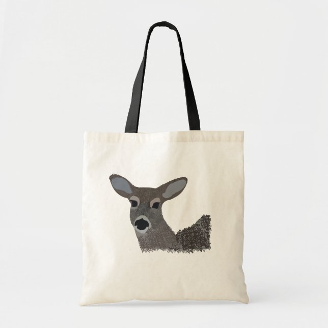 Bolso De Tela Animal blanco de la vida salvaje del ciervo con co (Frente)