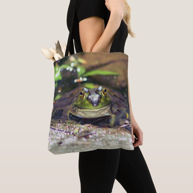 Bolso De Tela Animal de Bullfrog Sonriente (Detalle)