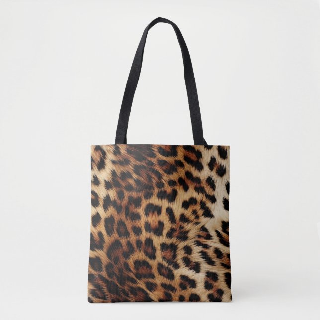 Bolso De Tela Animal de leopardo de las cremas marrones (Anverso)