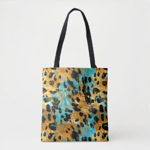 Bolso De Tela Animal del Leopardo Negro de Aqua Gold