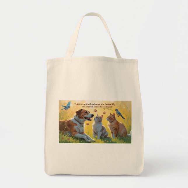 Bolso De Tela Animal Lovers Tote Bag (Frente)
