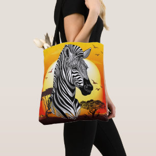 Bolso De Tela Animal silvestre de la sabana africana cebra