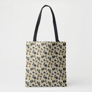 Bolso De Tela Animales Cheetah Imprimir negro, oro