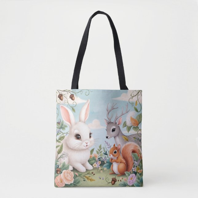 Bolso De Tela Animales cortos Tote de hombro (Anverso)