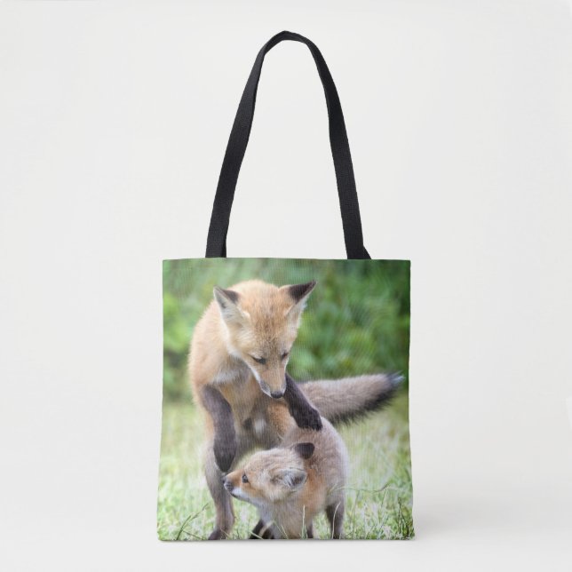 Bolso De Tela Animales de bebé más afectados | Adorable Fox Kit  (Anverso)