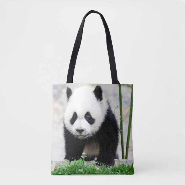 Bolso De Tela Animales de bebé más afectados | Baby Panda Bear (Anverso)