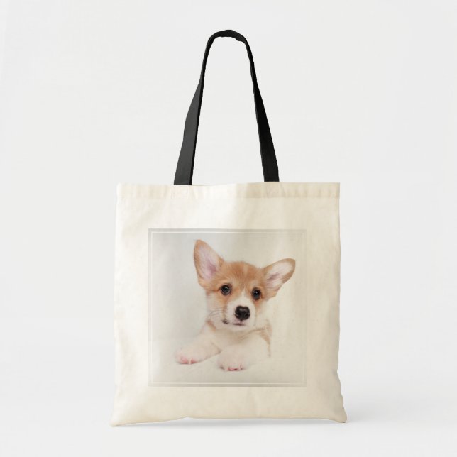 Bolso De Tela Animales de bebé más afectados | Bebé dulce Corgi (Frente)