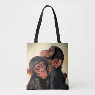 Bolso De Tela Animales de bebé más afectados Chimpanzee Hug