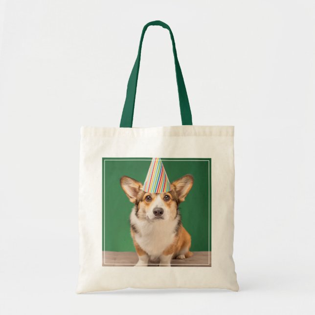 Bolso De Tela Animales de bebé más afectados | Corgi Birday Pupp (Frente)