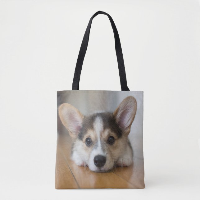 Bolso De Tela Animales de bebé más afectados | Corgi Puppy (Anverso)